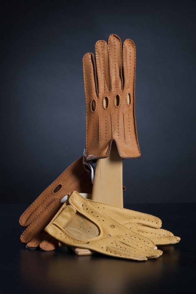 BEIGE DEERSKIN - DRIVING GLOVES